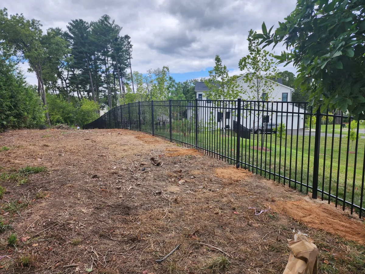 Five-foot black aluminum fence, under Our Fencing Projects
