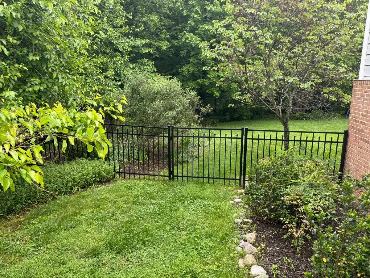 Camden-style aluminum fence run, under Our Fencing Projects