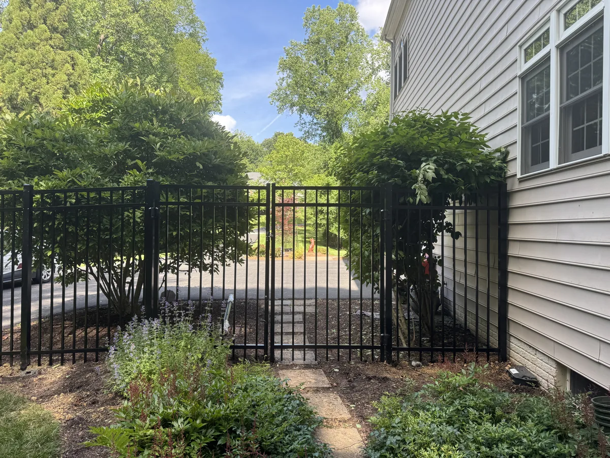 Six-foot commercial aluminum fence line, under Our Fencing Projects