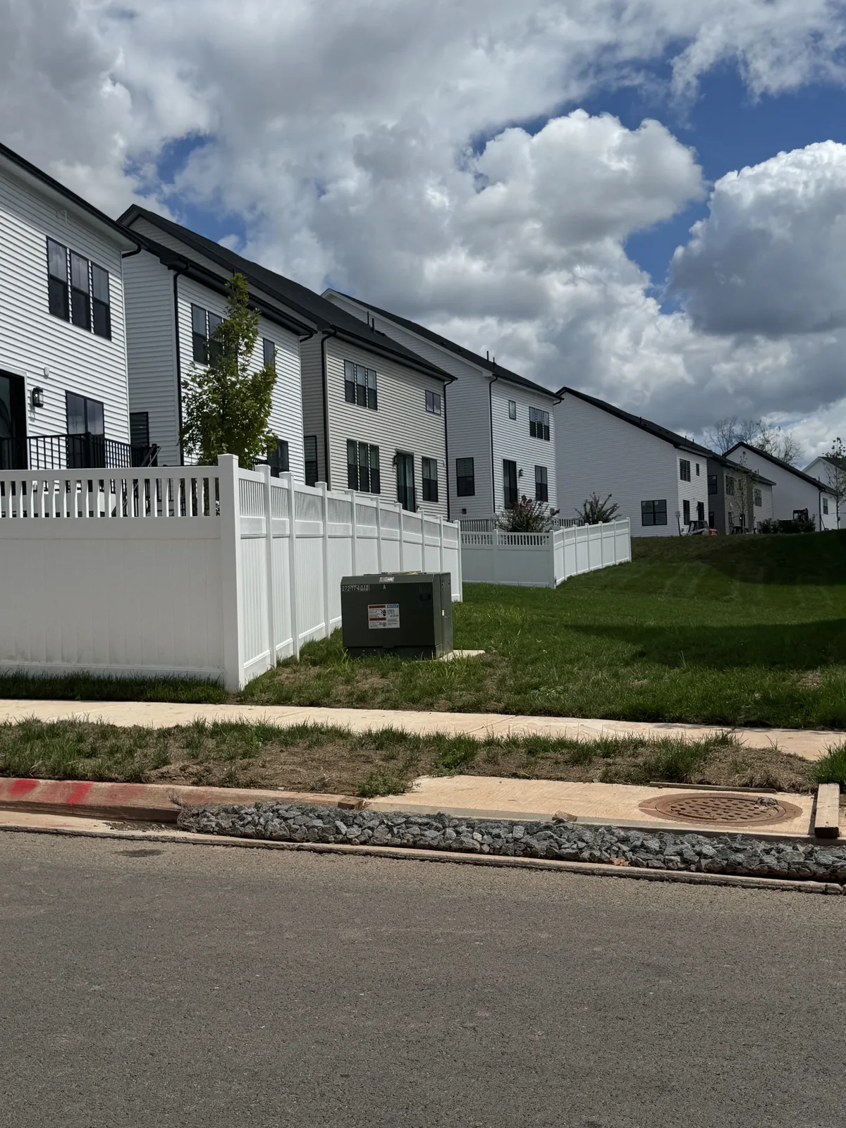 Spindle-top vinyl fence accent, under Our Fencing Projects