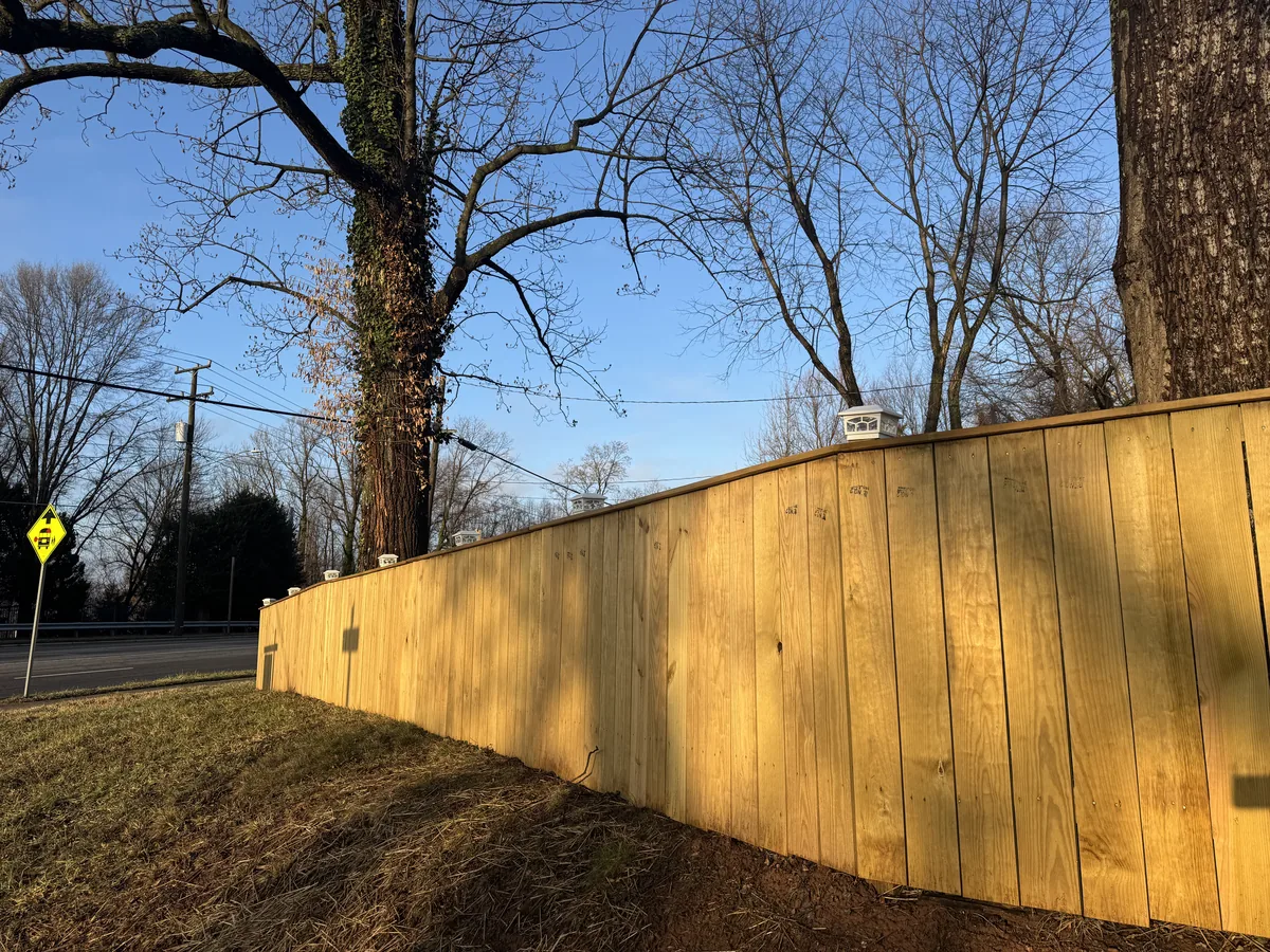 Four-foot solid wood stockade fence, under Our Fencing Projects