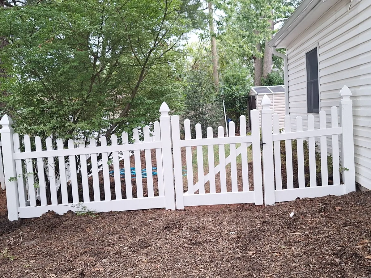 White vinyl dog-ear spaced picket fence, under Our Fencing Projects