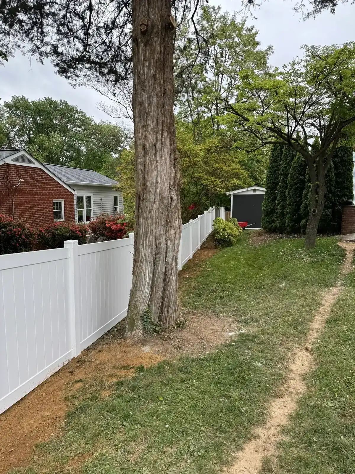 The most common upgrade — same line, no more staining., under Fence Replacement & Old Fence Removal