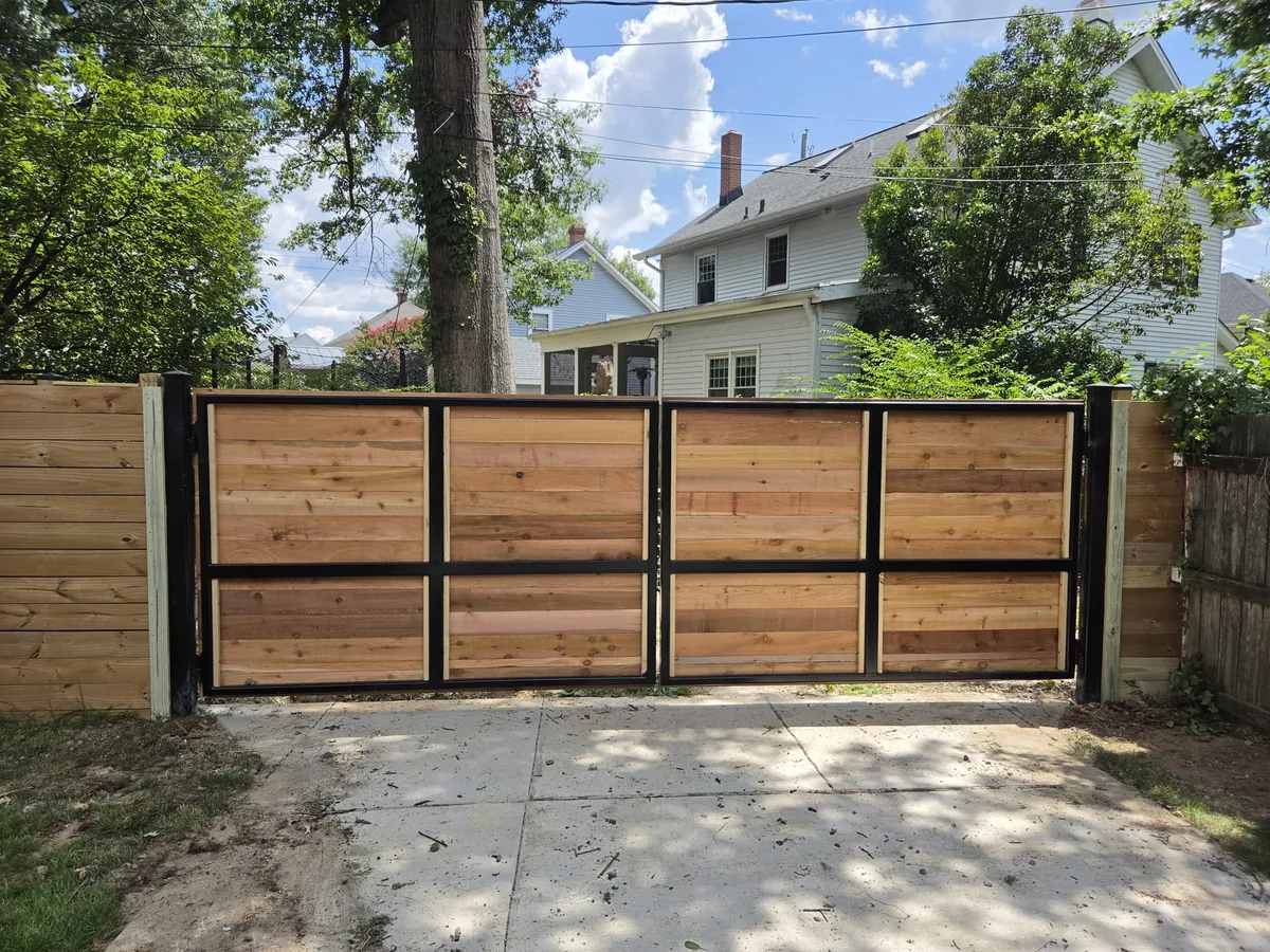 Wood-clad automatic gate, under Our Fencing Projects